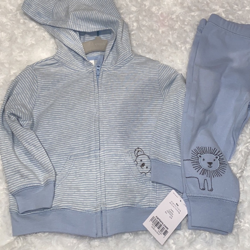 Carter’s blue/grey zip up set